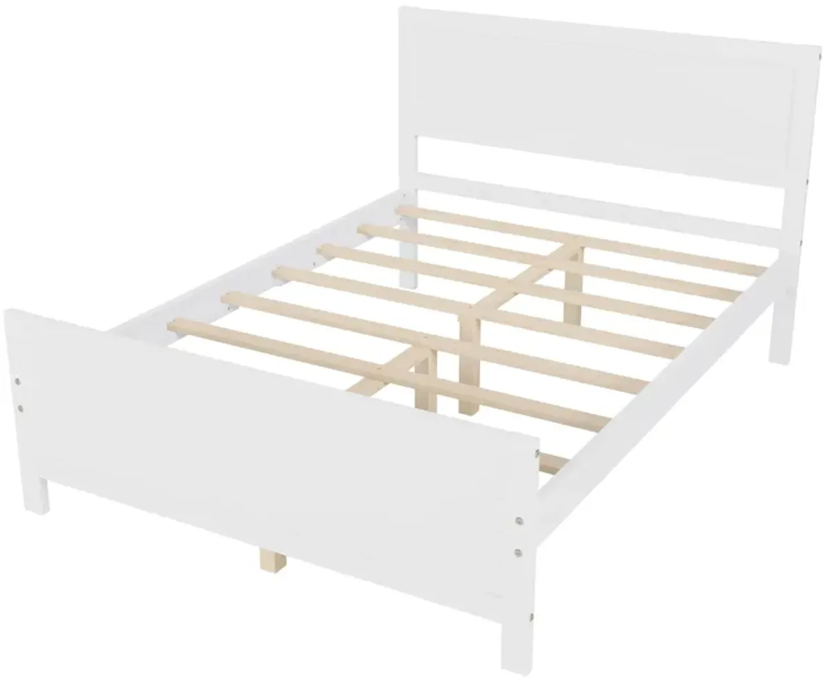 Wood Platform Bed Frame With Headboard, Mattress Foundation With Wood Slat Support, No Box Spring Needed