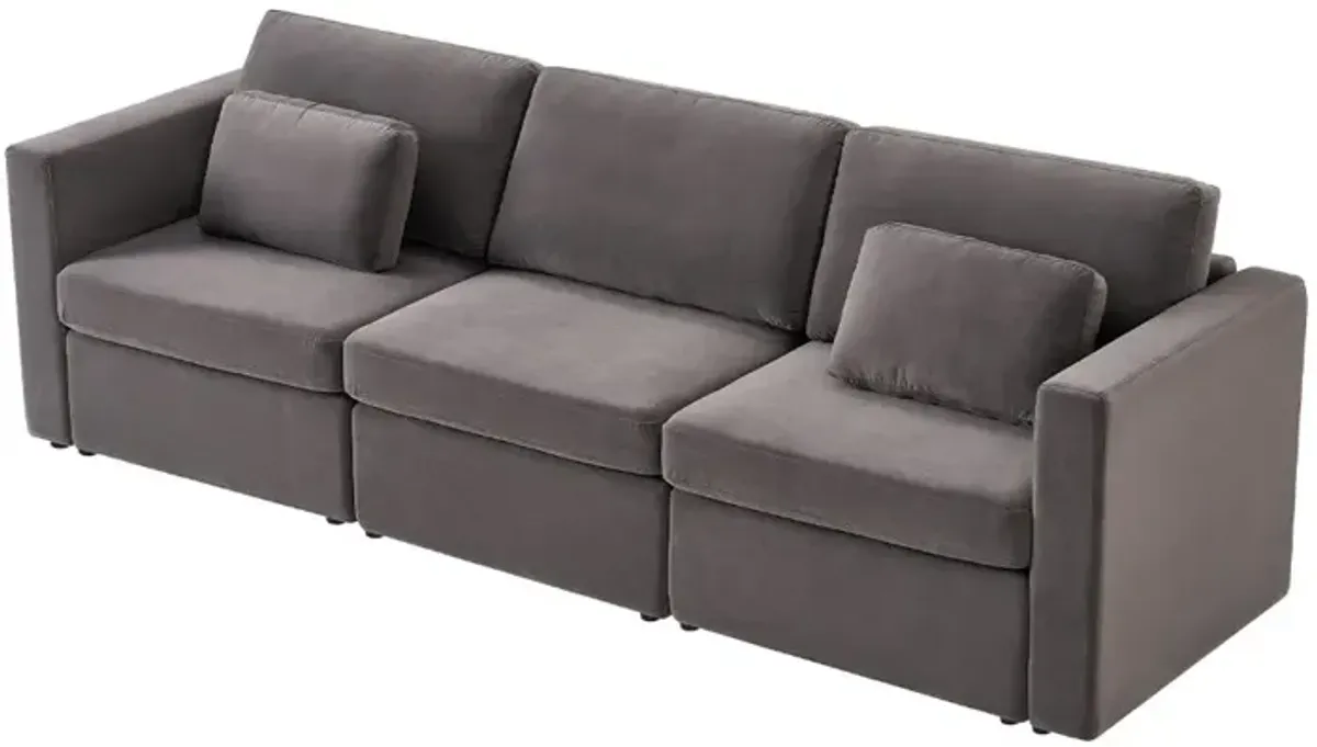 3 Seats Modern U-Shape Sectional Sofa, Oversized Upholstery Chaise Couch With Storage Ottomans For Living Room / Loft / Apartment / Office