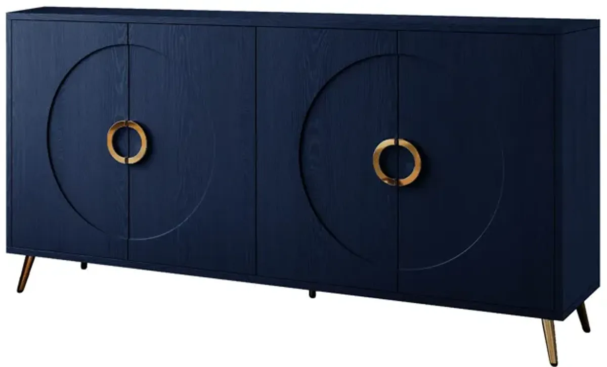 Modern Lacquered 4 Door Wooden Cabinet Sideboard Buffet Server Cabinet Storage Cabinet, For Living Room, Entryway, Hallway, Office, Kitchen And Dining Room