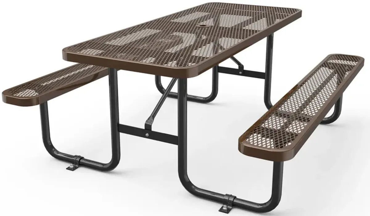 Expanded Rectangular Picnic Metal Table