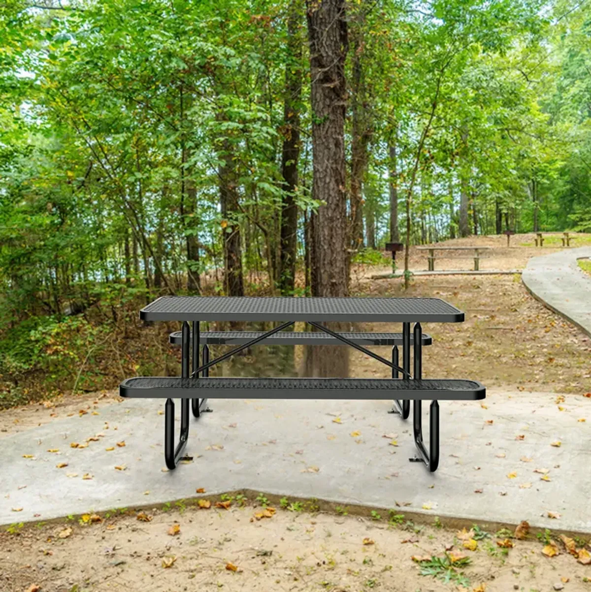 Expanded Rectangular Picnic Metal Table