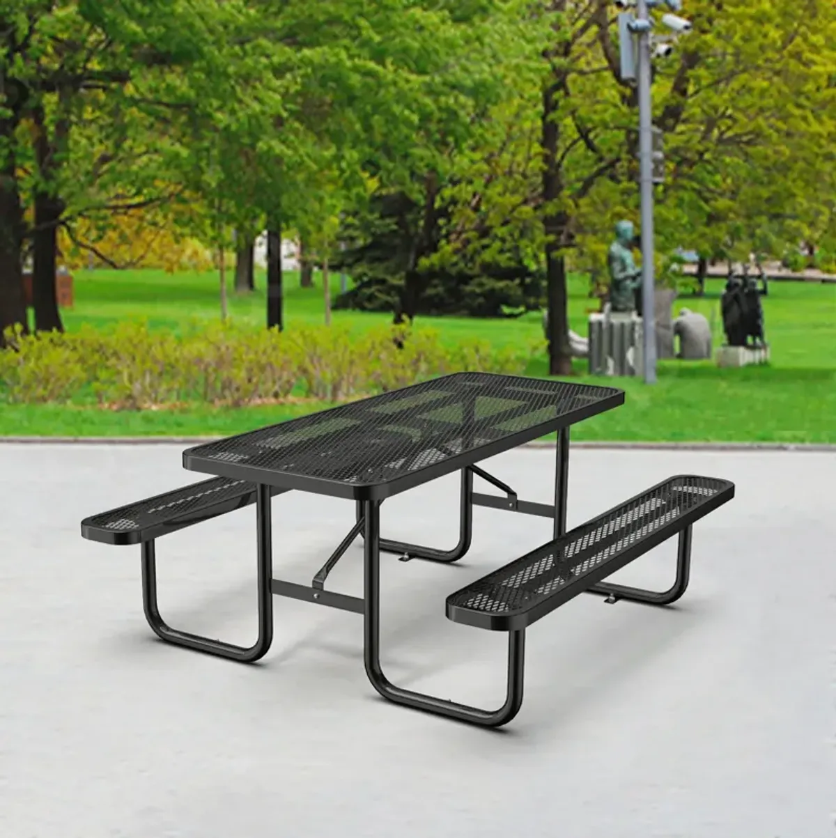 Expanded Rectangular Picnic Metal Table