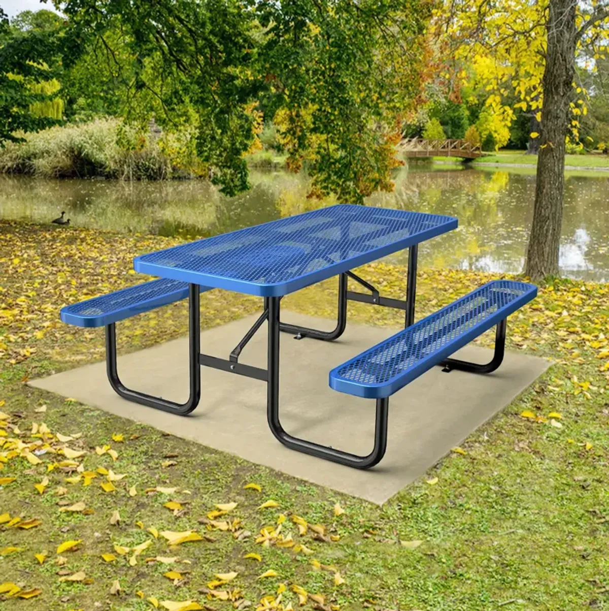 Expanded Rectangular Picnic Metal Table