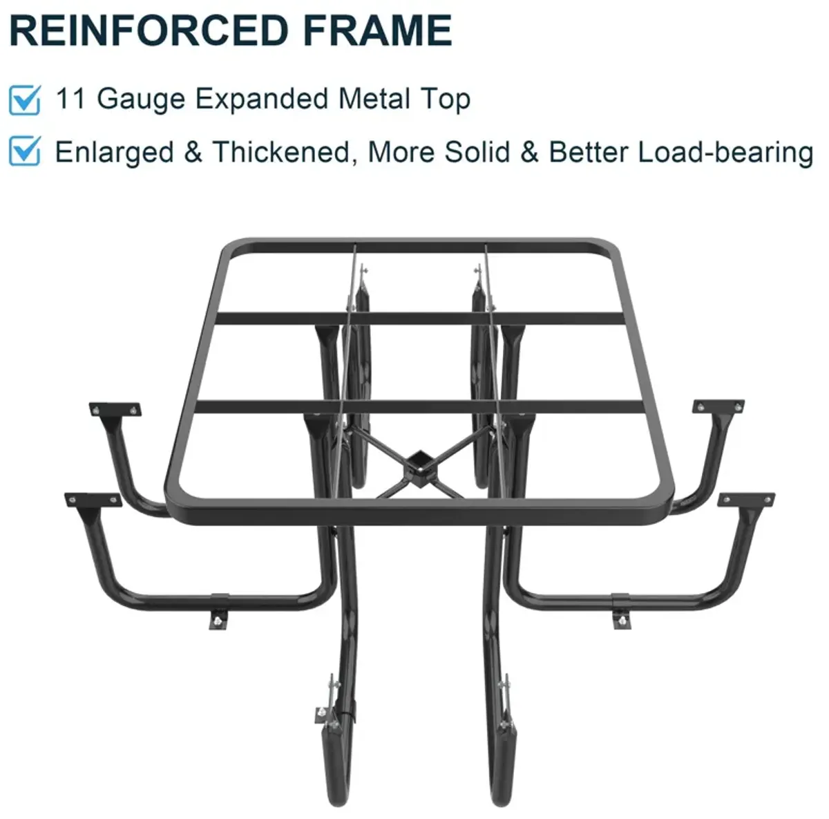 Square Outdoor Picnic Table With Umbrella Pole