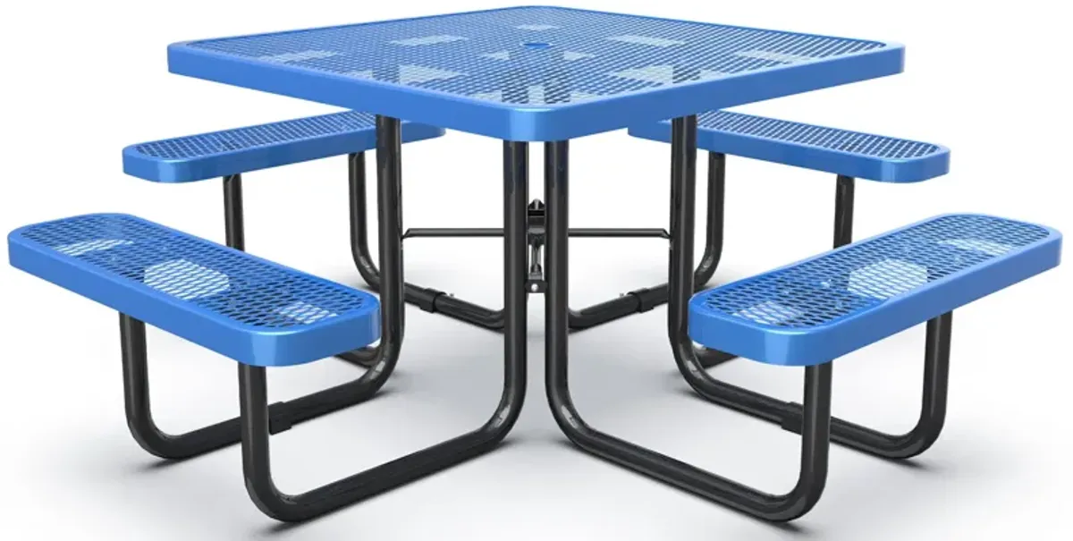 Square Outdoor Picnic Table With Umbrella Pole