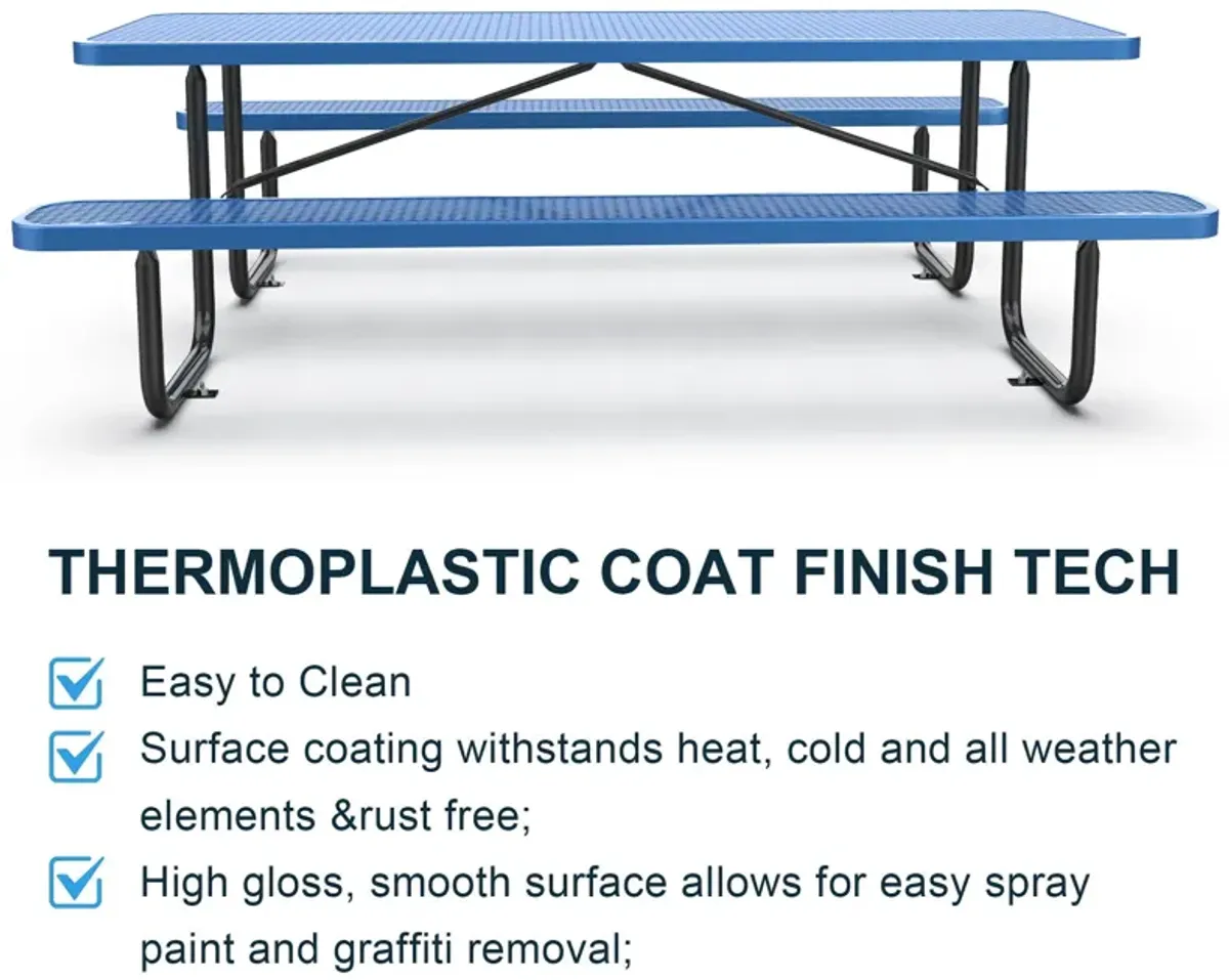Metal Expanded Rectangular Picnic Table
