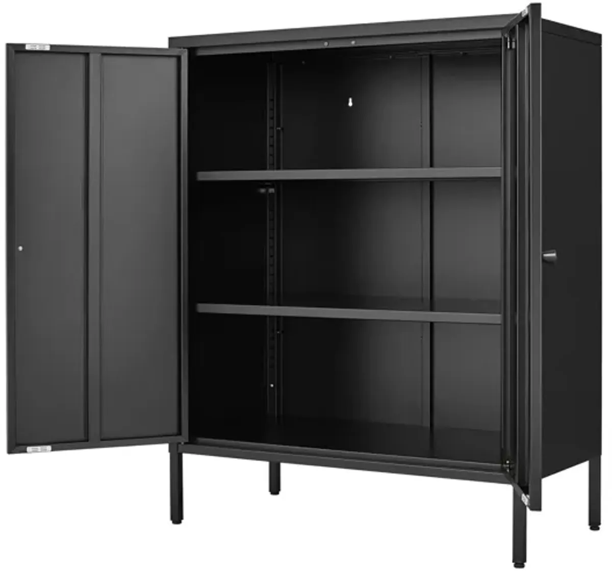 Kitchen Buffet Server Table Accent Sideboard Cupboard Server Buffet Console Table With Doors Cabinet - Black