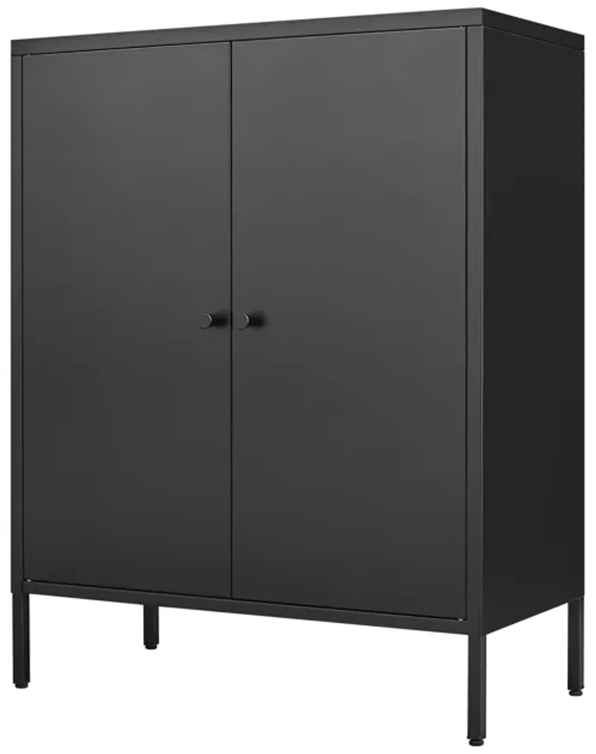 Kitchen Buffet Server Table Accent Sideboard Cupboard Server Buffet Console Table With Doors Cabinet - Black