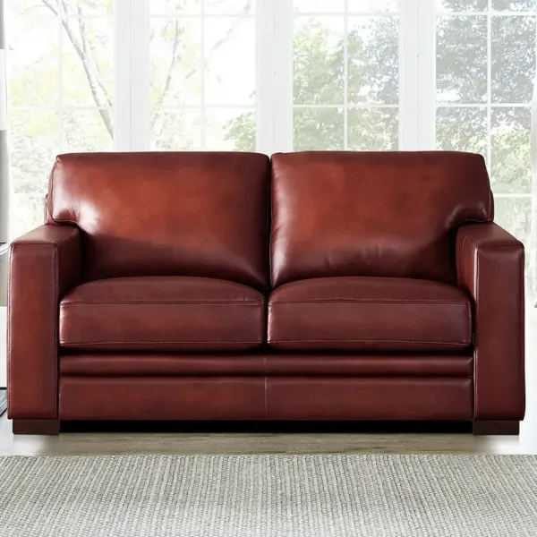 Dillon - Waxy Pull Up Leather Loveseat - Mocha