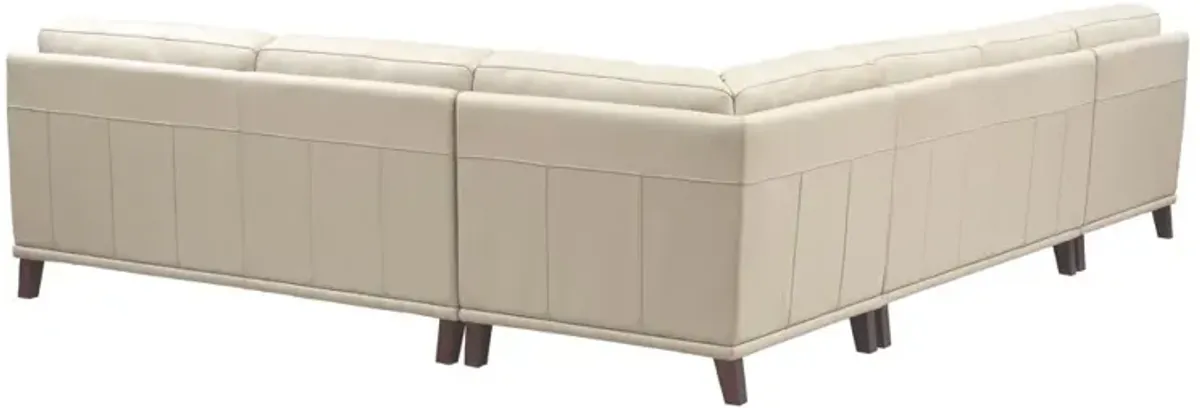 Hayward Leather Left Chaise Sectional - Off White