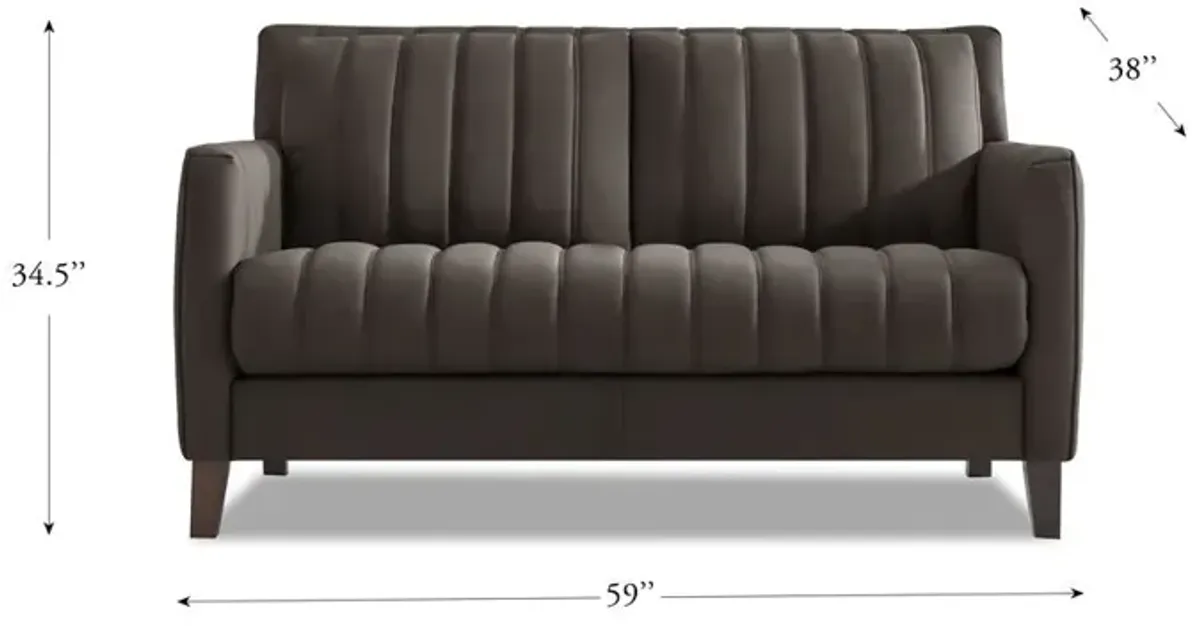 Ennis - Leather Loveseat