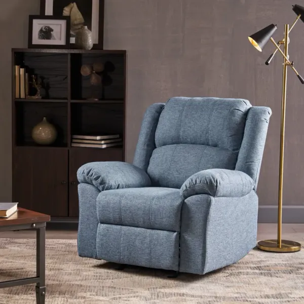 Wide Manual Glider Standard Recliner - Navy Blue