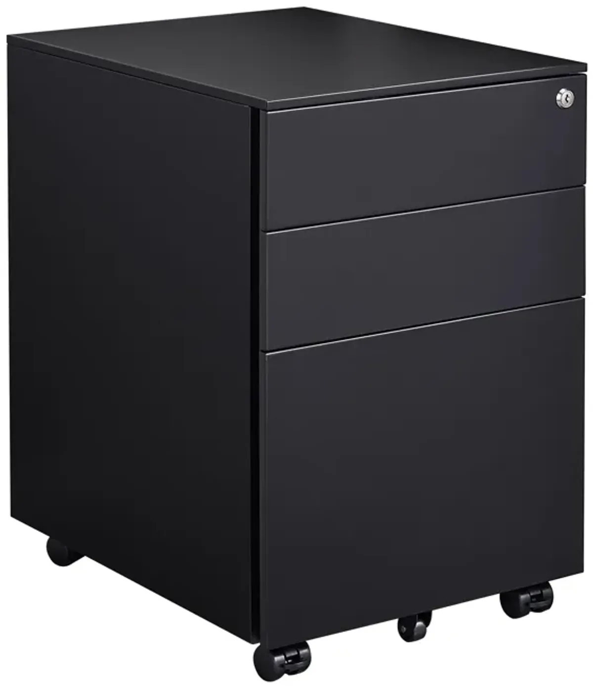 3 Drawer Mobile File Cabinet With Lock Steel File Cabinet For Legal / Letter / A4 / F4 Size, Home / Office Design