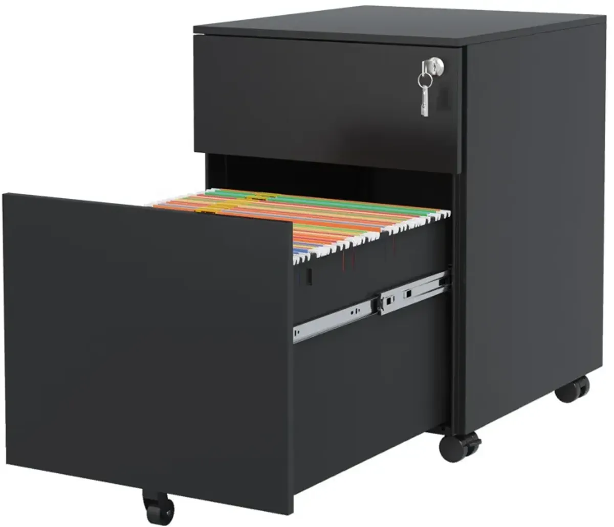 2 Drawer Mobile File Cabinet With Lock Steel File Cabinet For Legal / Letter / A4 / F4 Size / Home / Office Design