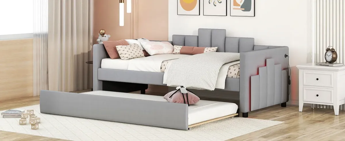 Upholstered Daybed With Light And USB Port