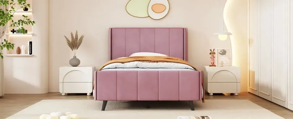 Upholstered Platform Bed Velvet