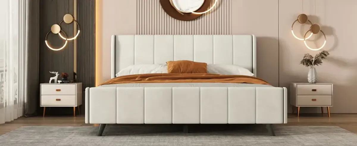 Upholstered Platform Bed, Velvet