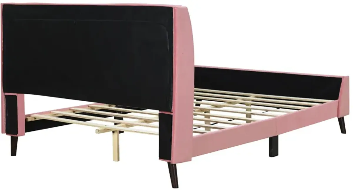 Upholstered Platform Bed, Velvet