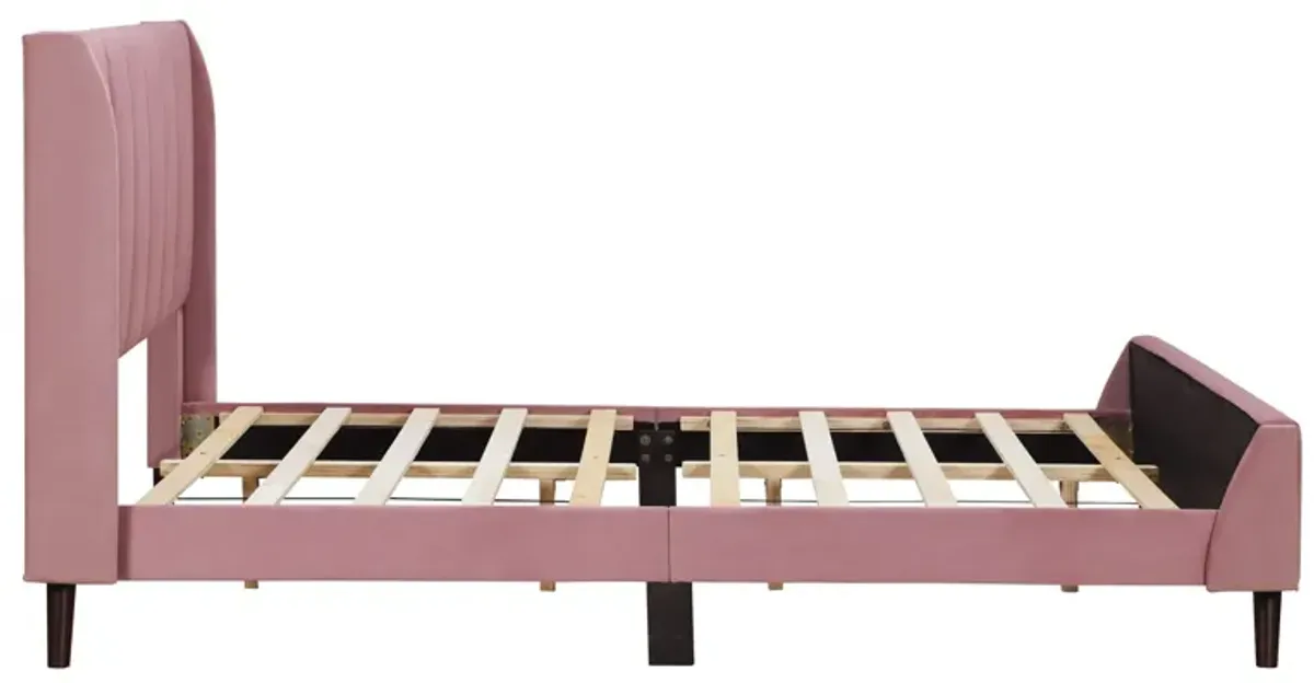 Upholstered Platform Bed, Velvet