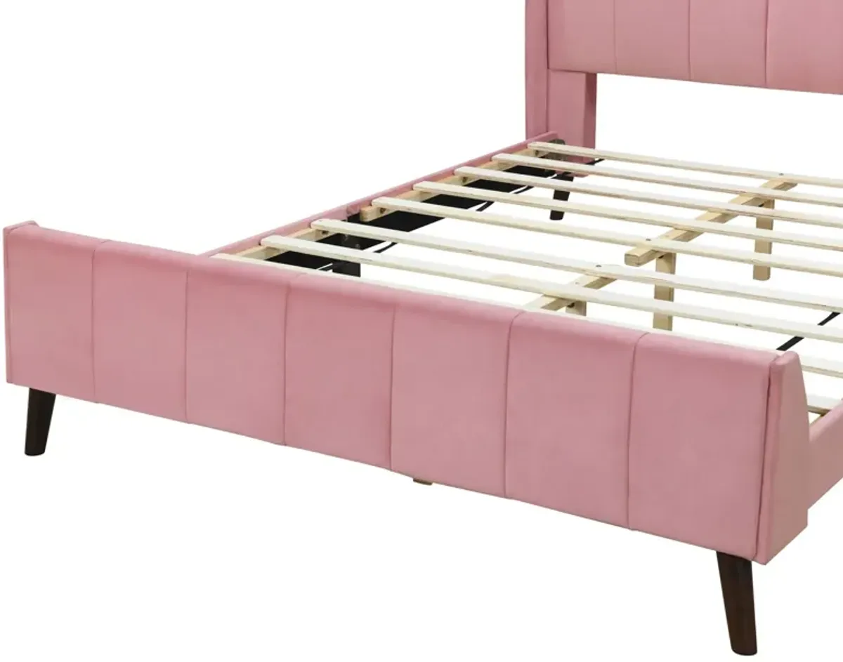 Upholstered Platform Bed, Velvet