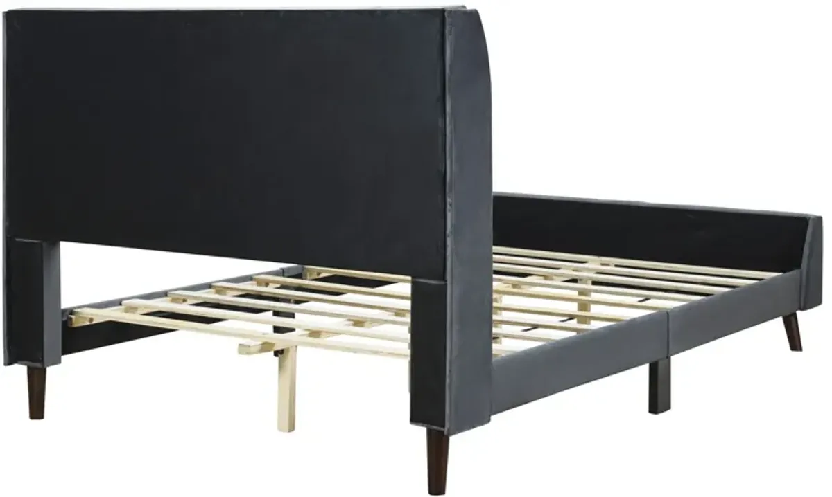 Upholstered Platform Bed, Velvet