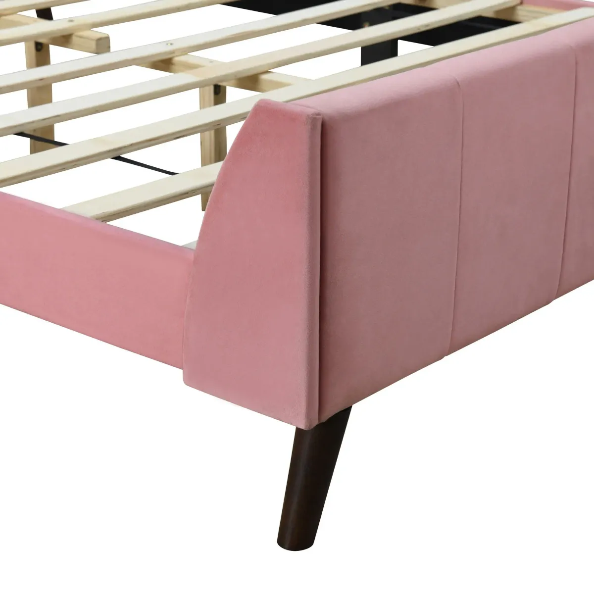 Upholstered Platform Bed, Velvet