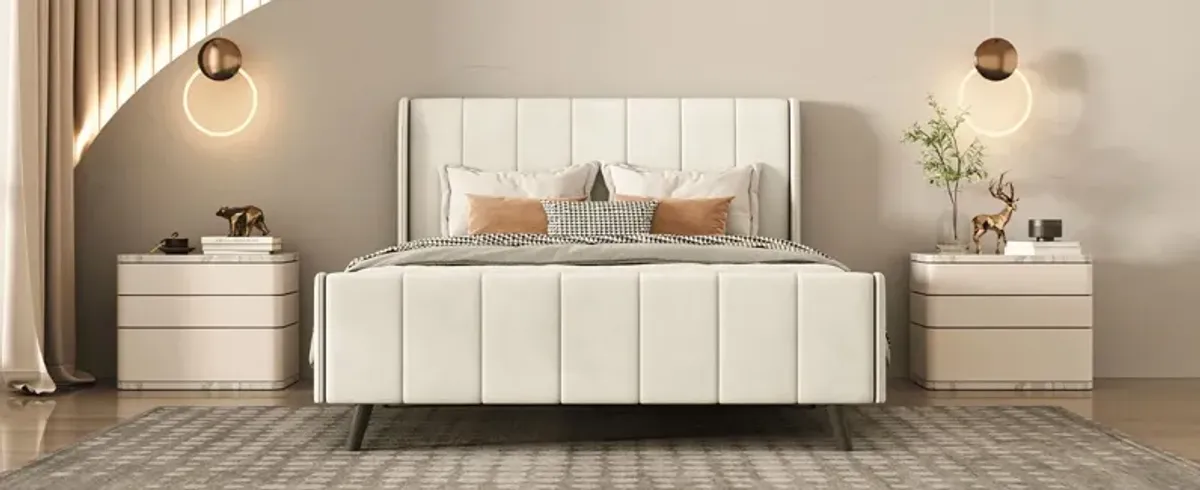 Upholstered Platform Bed, Velvet