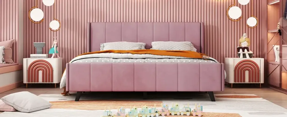 Upholstered Platform Bed, Velvet