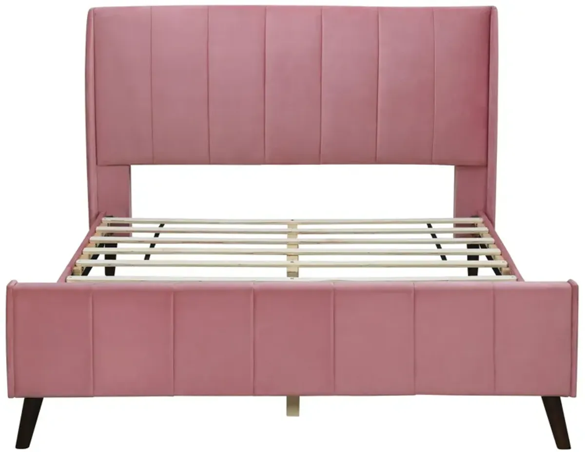 Upholstered Platform Bed, Velvet