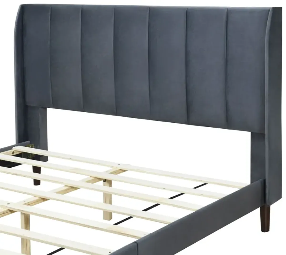 Upholstered Platform Bed, Velvet