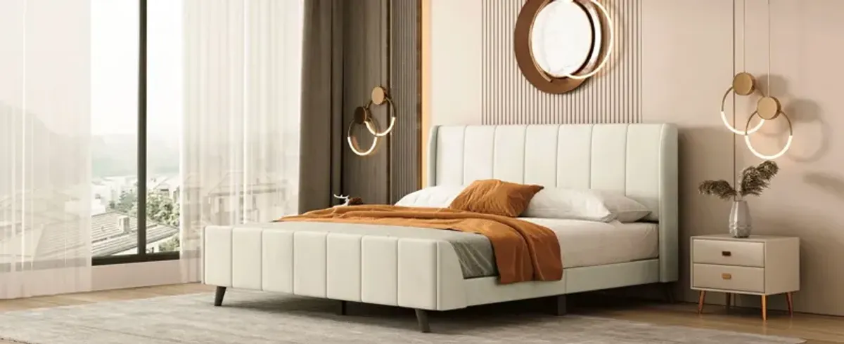 Upholstered Platform Bed, Velvet