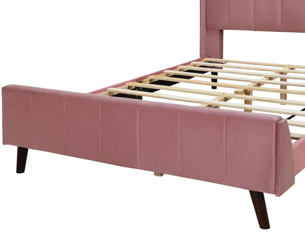 Upholstered Platform Bed, Velvet