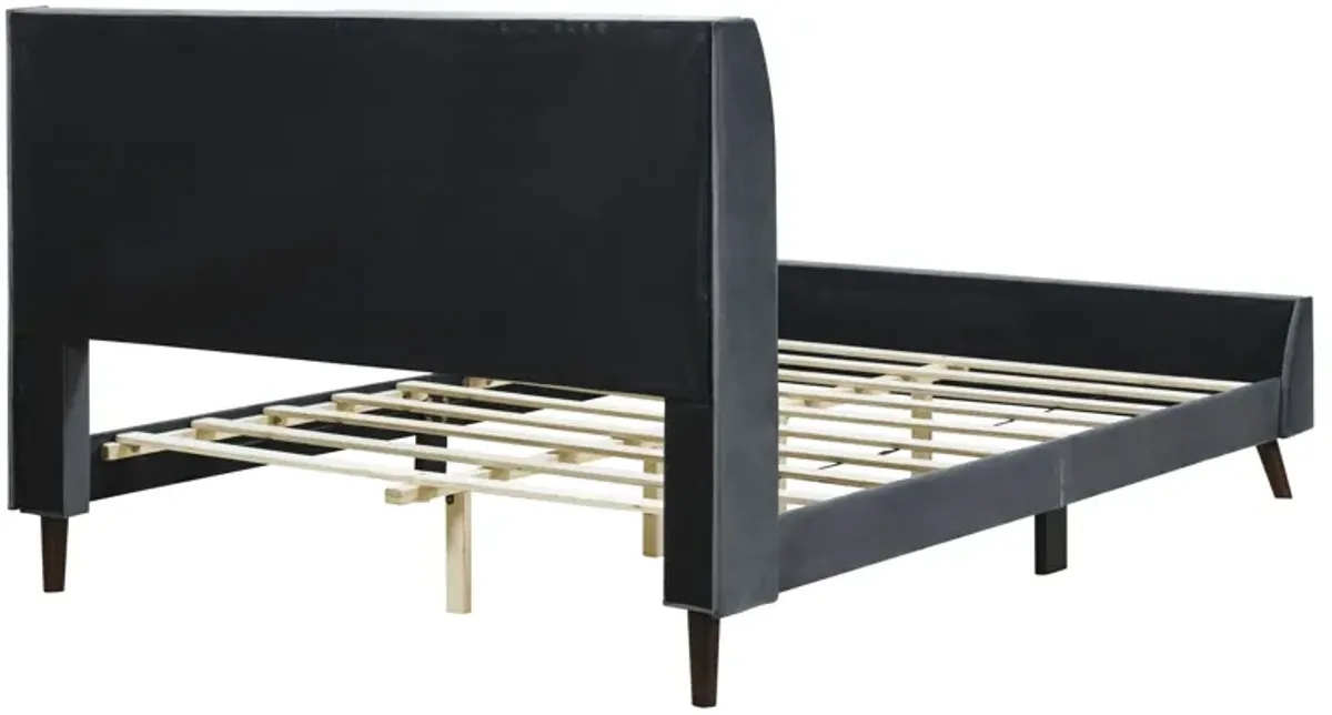 Upholstered Platform Bed, Velvet