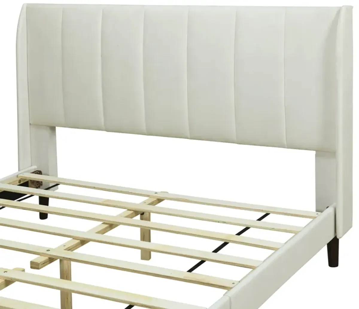 Upholstered Platform Bed, Velvet