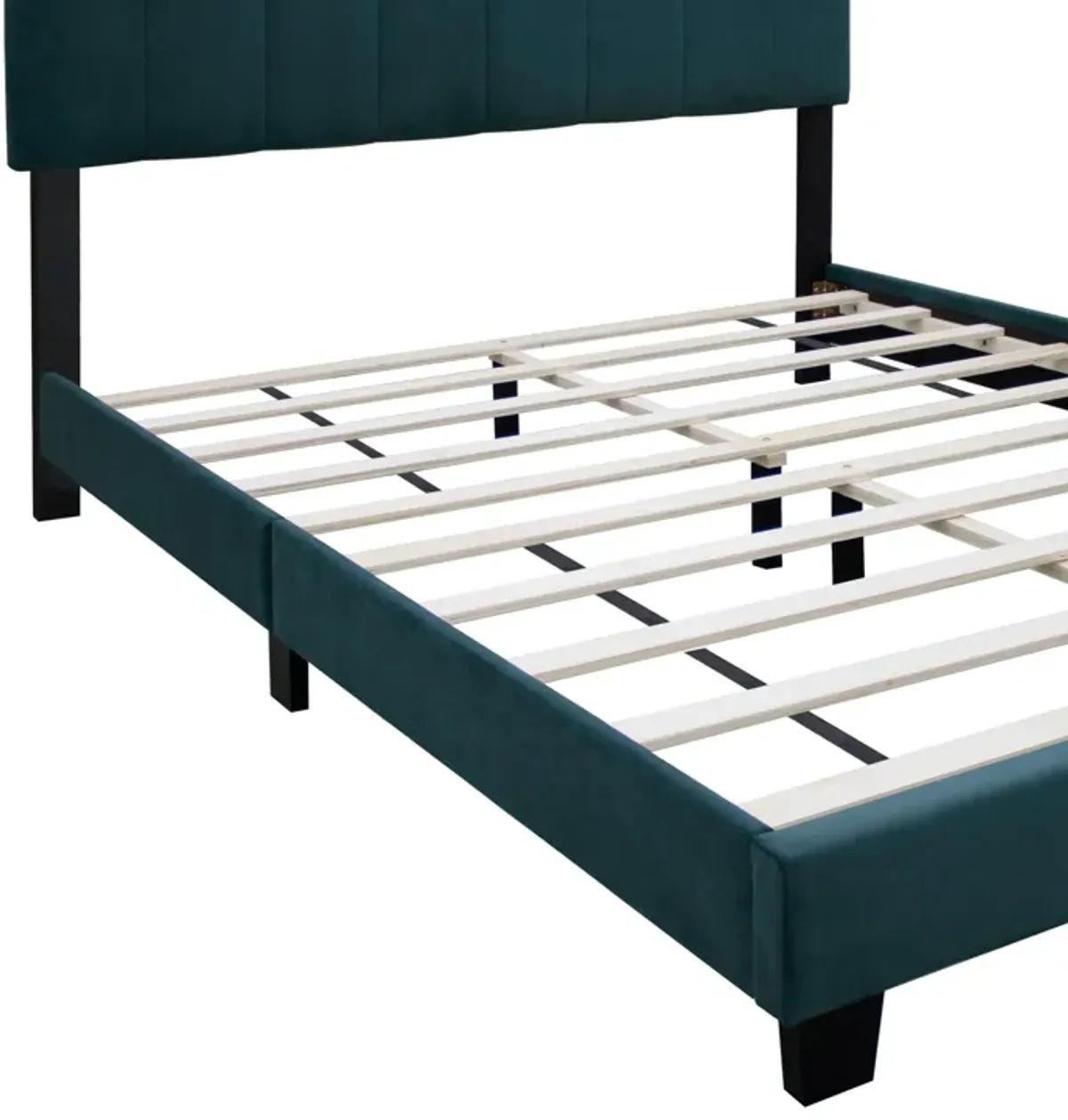 Queen Size Adjustable Upholstered Bed Frame Dark Velvet Collection Comfort And Simplicity