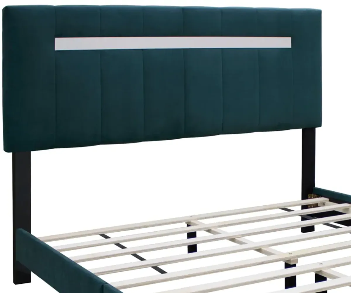 Queen Size Adjustable Upholstered Bed Frame Dark Velvet Collection Comfort And Simplicity