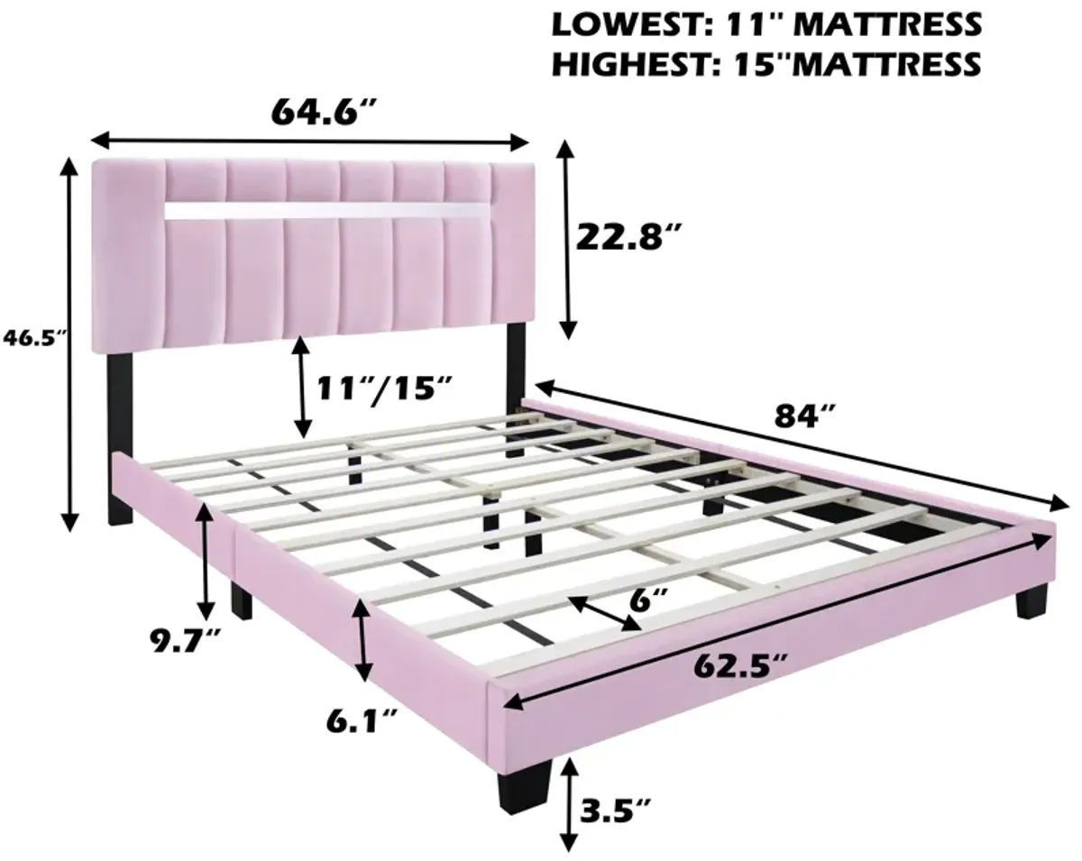 Queen Size Adjustable Upholstered Bed Frame Dark Velvet Collection Comfort And Simplicity