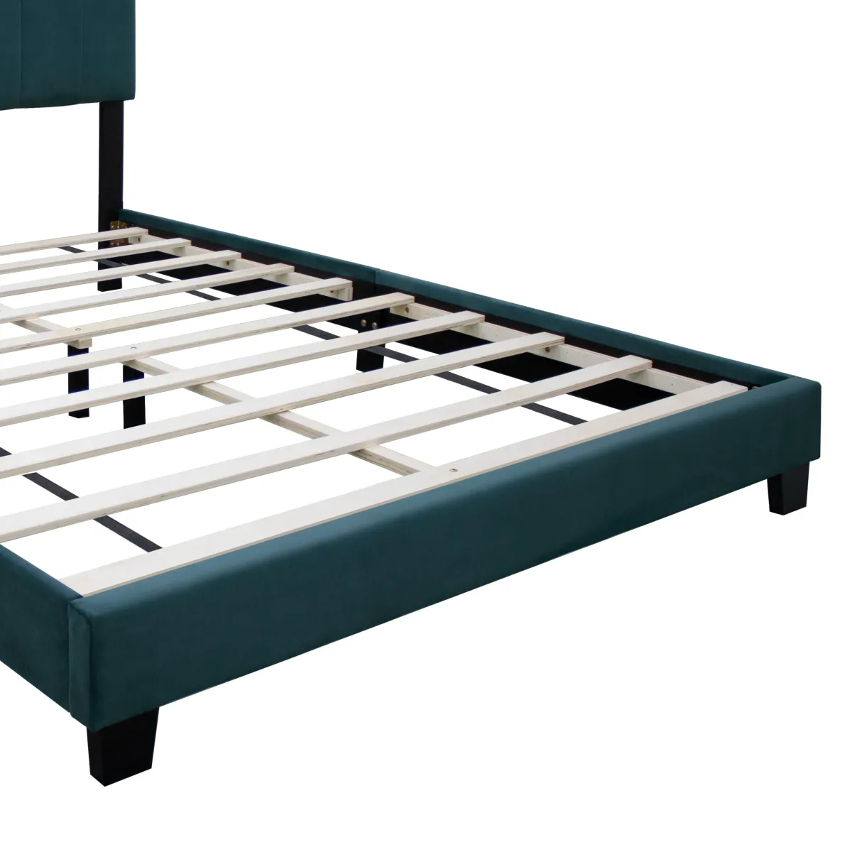 Queen Size Adjustable Upholstered Bed Frame Dark Velvet Collection Comfort And Simplicity