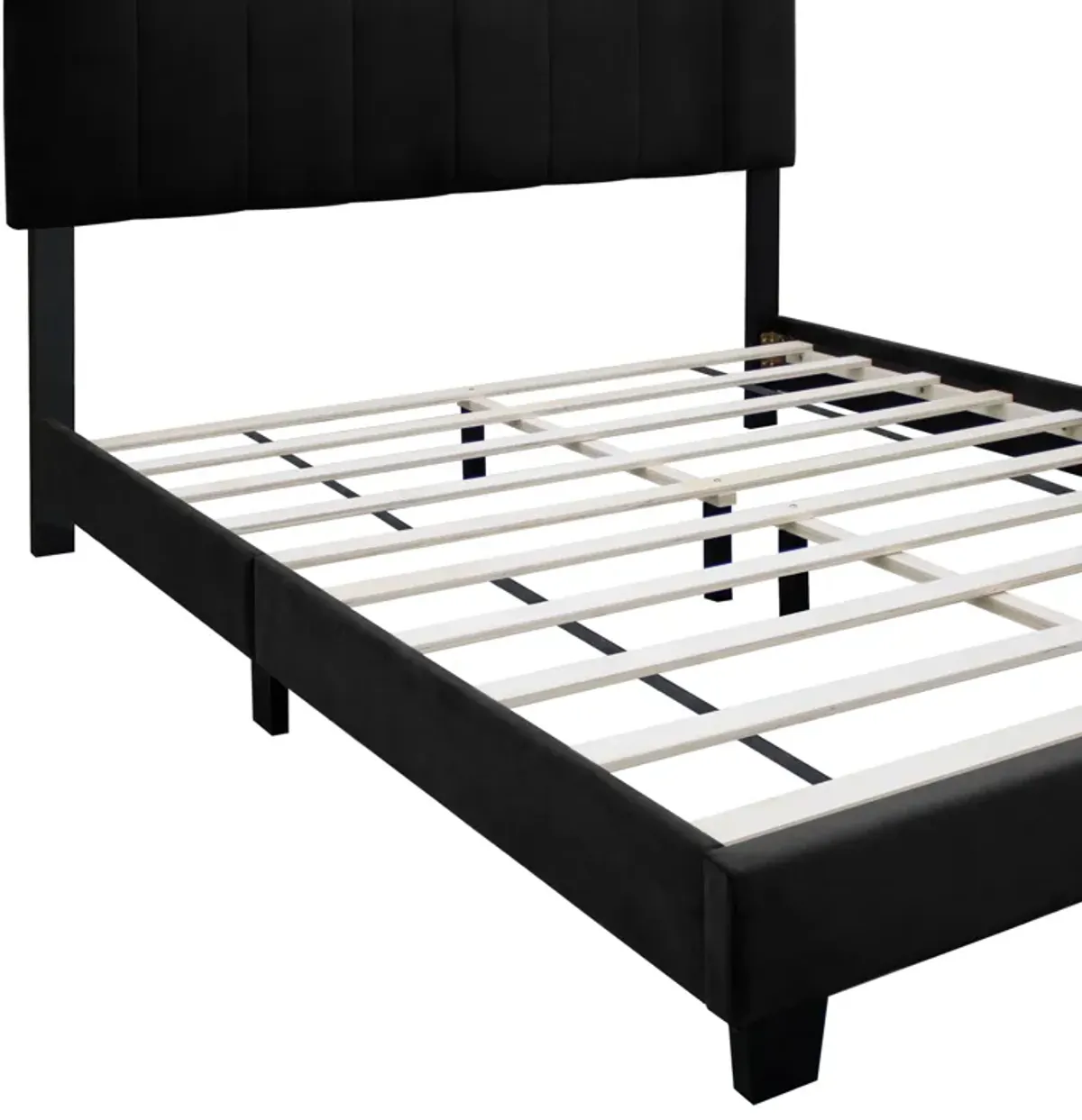 Queen Size Adjustable Upholstered Bed Frame Dark Velvet Collection Comfort And Simplicity