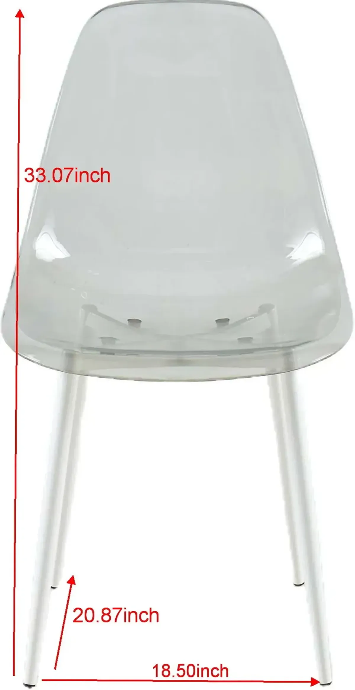 Dining Chair, Metal Leg, Plastic Seat (Set of 4)