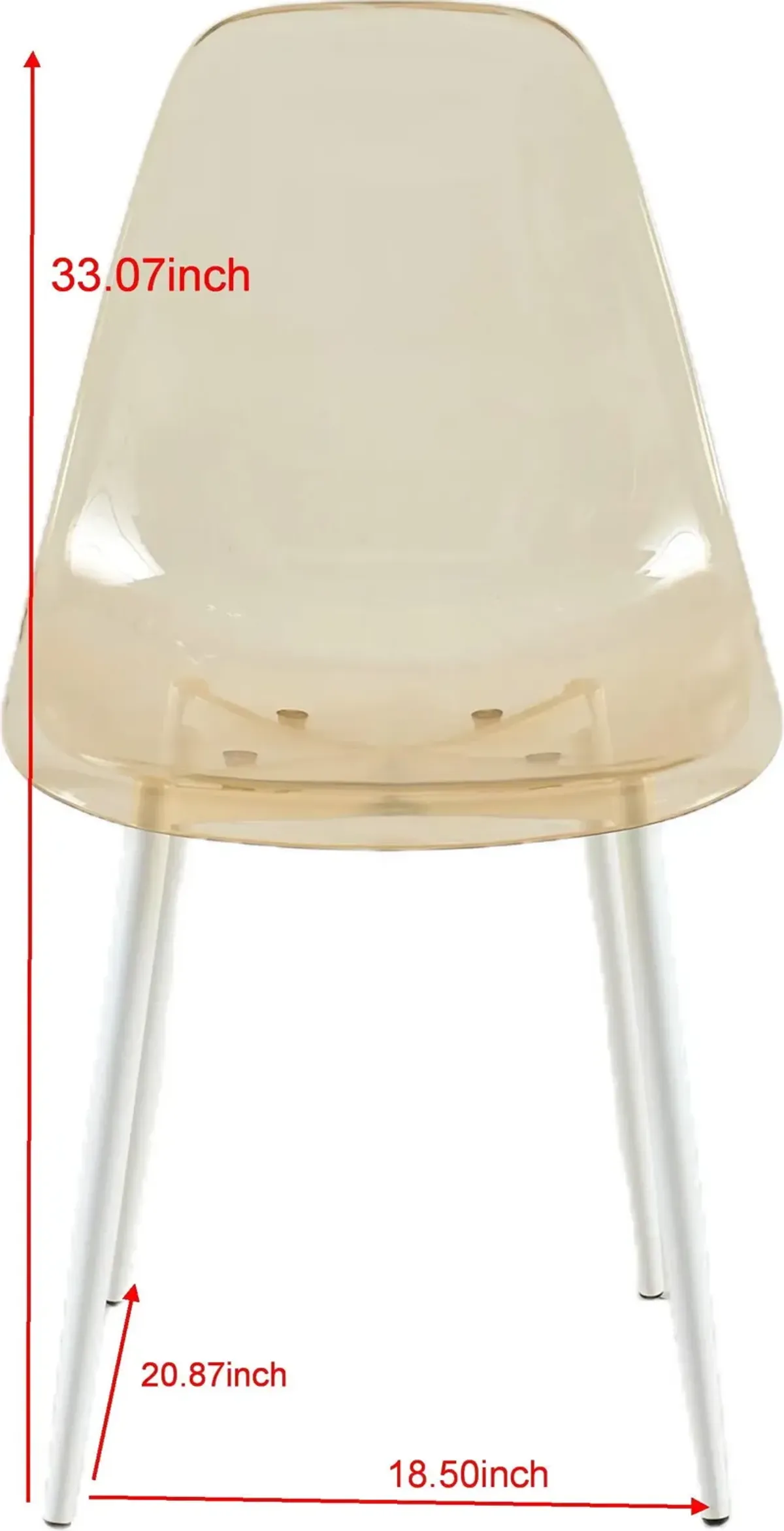 Dining Chair, Metal Leg, Plastic Seat (Set of 4)