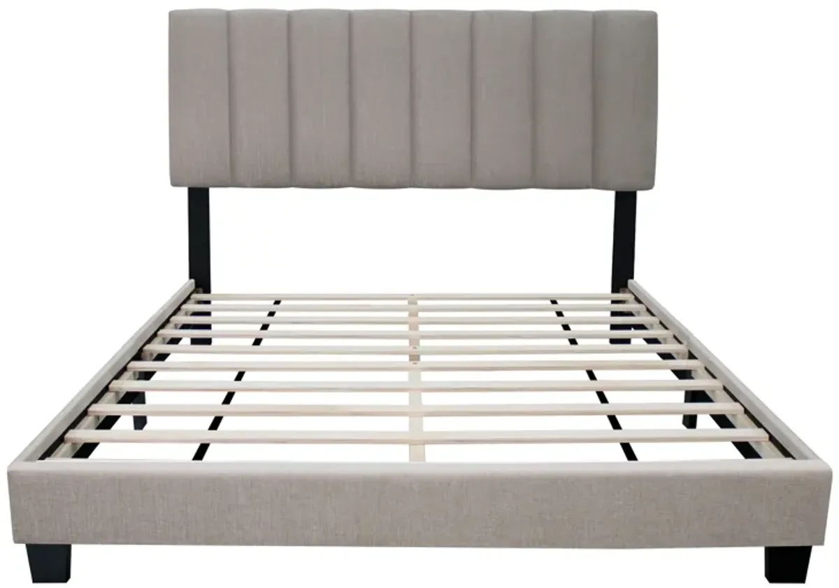 Queen Size Adjustable Headboard Upholstered Bed Frame The Combination Of Modern And Vintage Makes The Whole Visual Effect More Exquisite