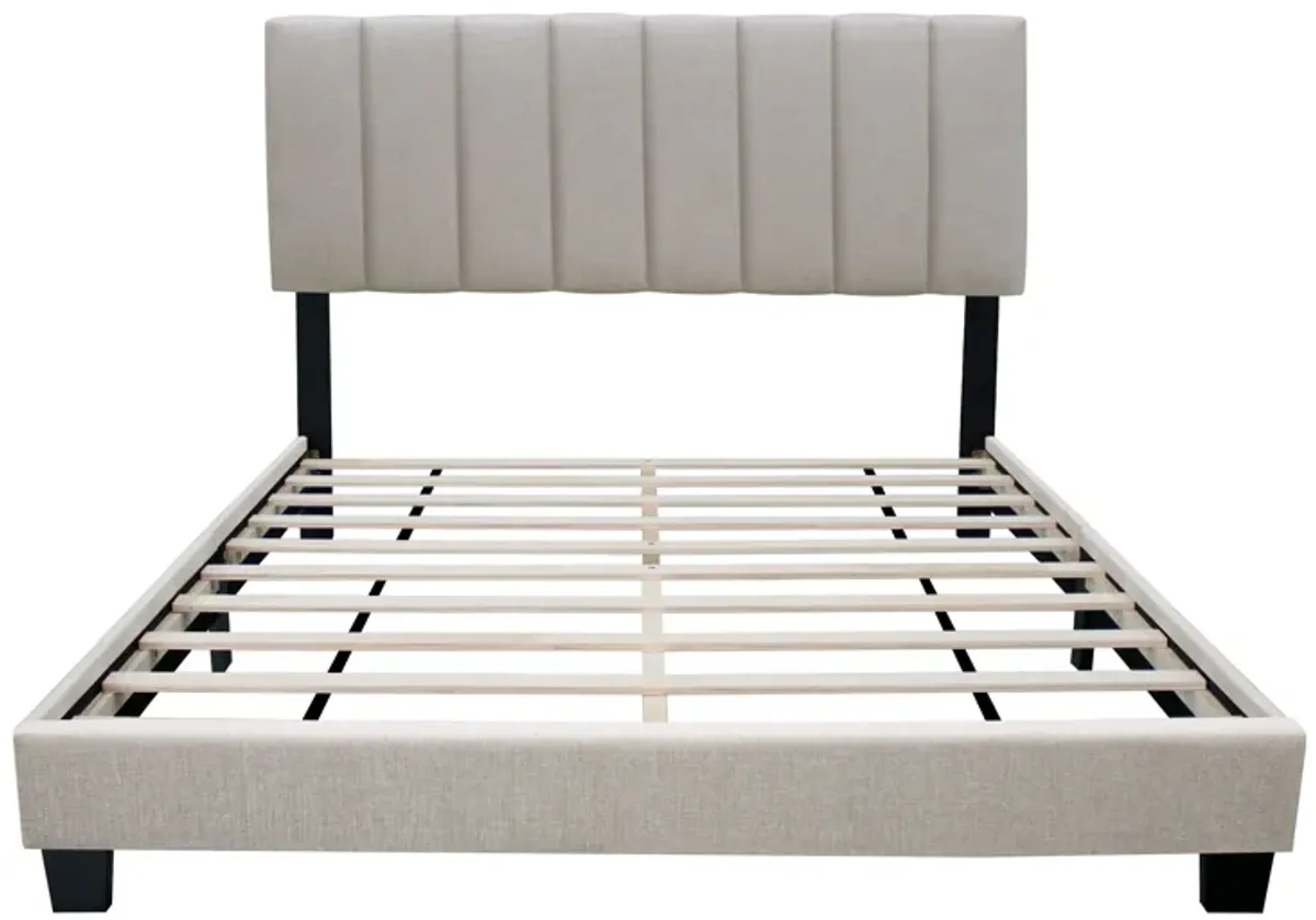 Queen Size Adjustable Headboard Upholstered Bed Frame The Combination Of Modern And Vintage Makes The Whole Visual Effect More Exquisite