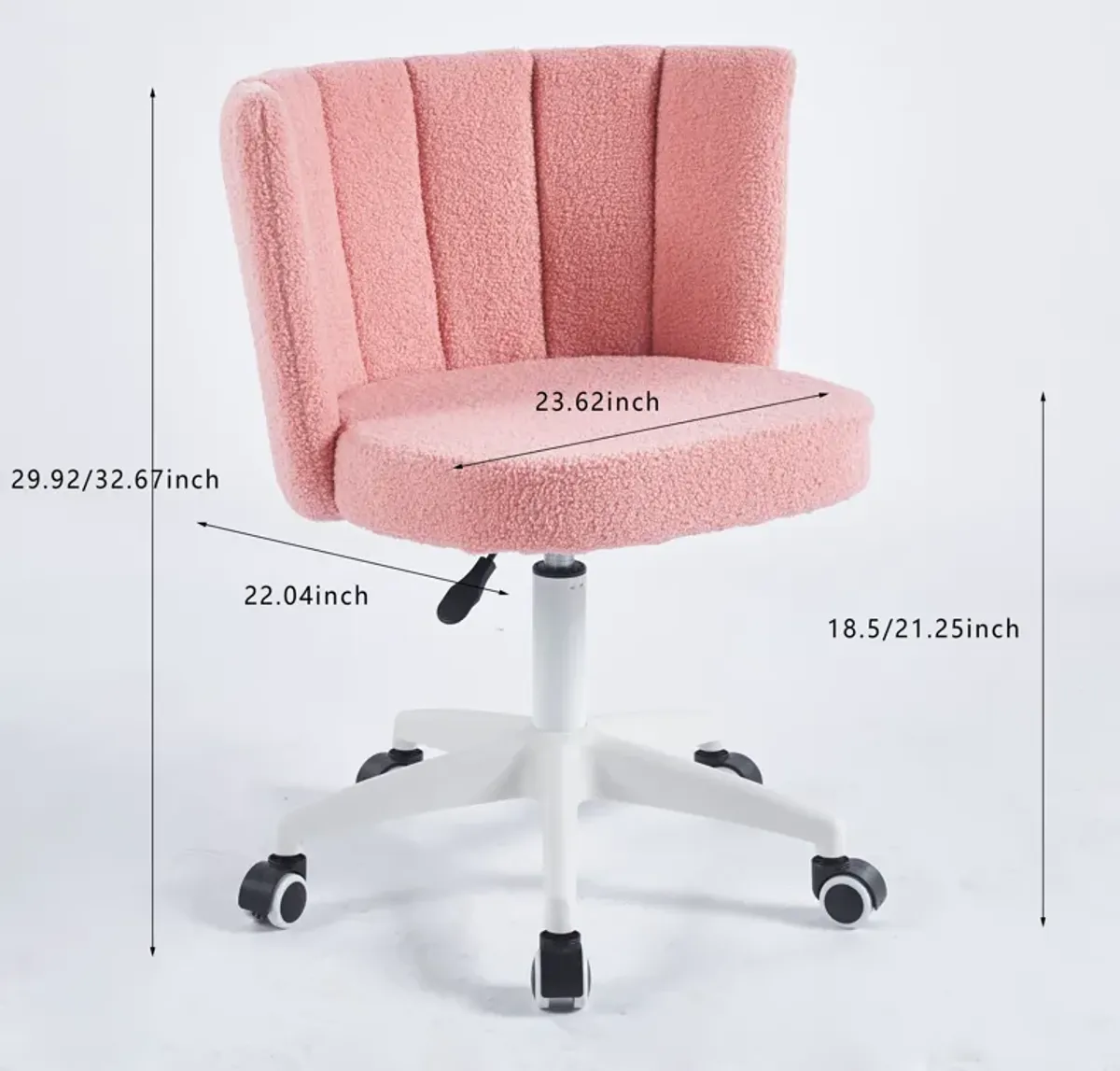 Home Office Chair, Fluffy Fuzzy Comfortable Makeup Vanity Chair, Swivel Desk Chair Height Adjustable Dressing Chair For Bedroom