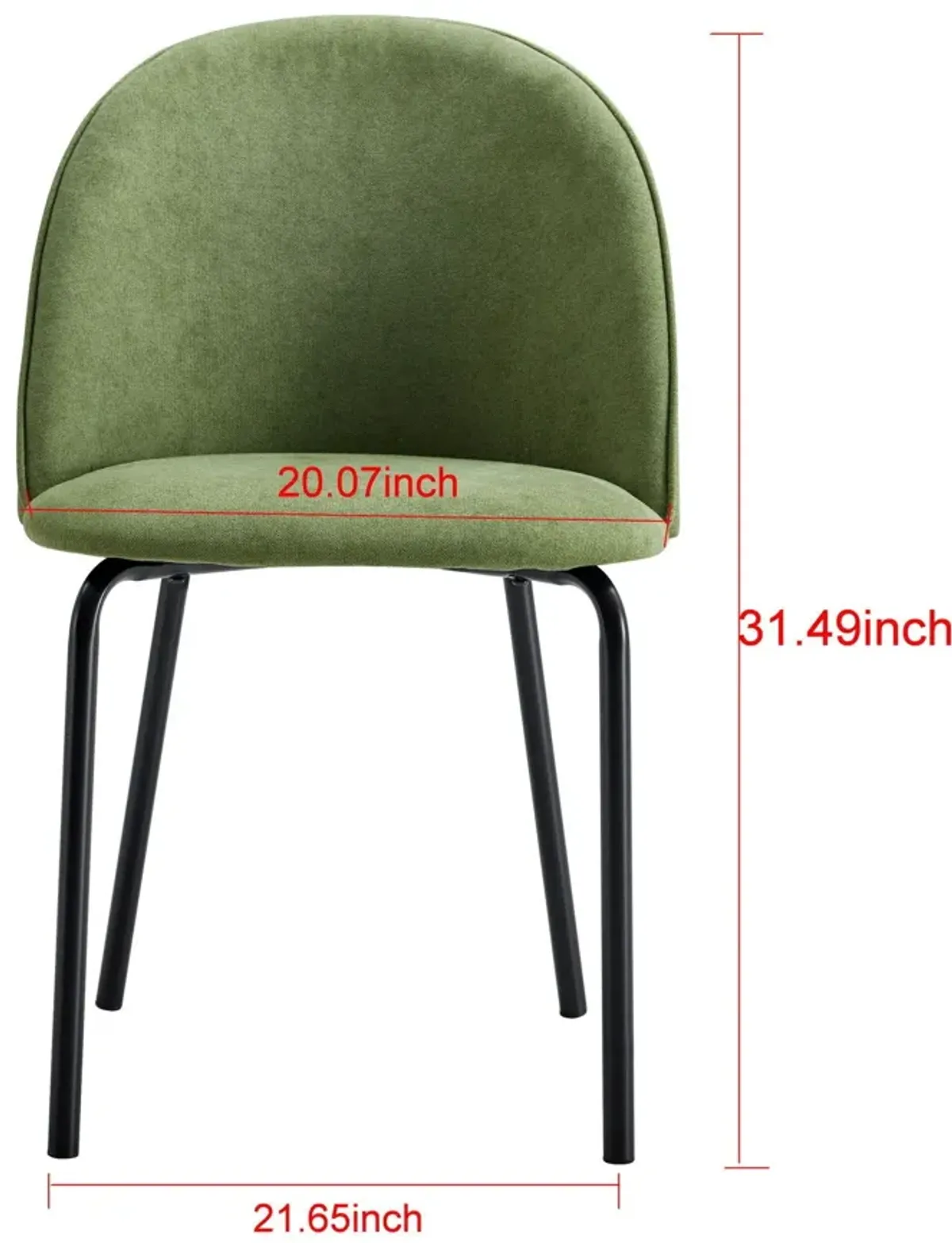 Modern Chair With Iron Tube Legs, Soft Cushions And Comfortable Backrest, Suitable For Dining Room, Living Room, Cafe