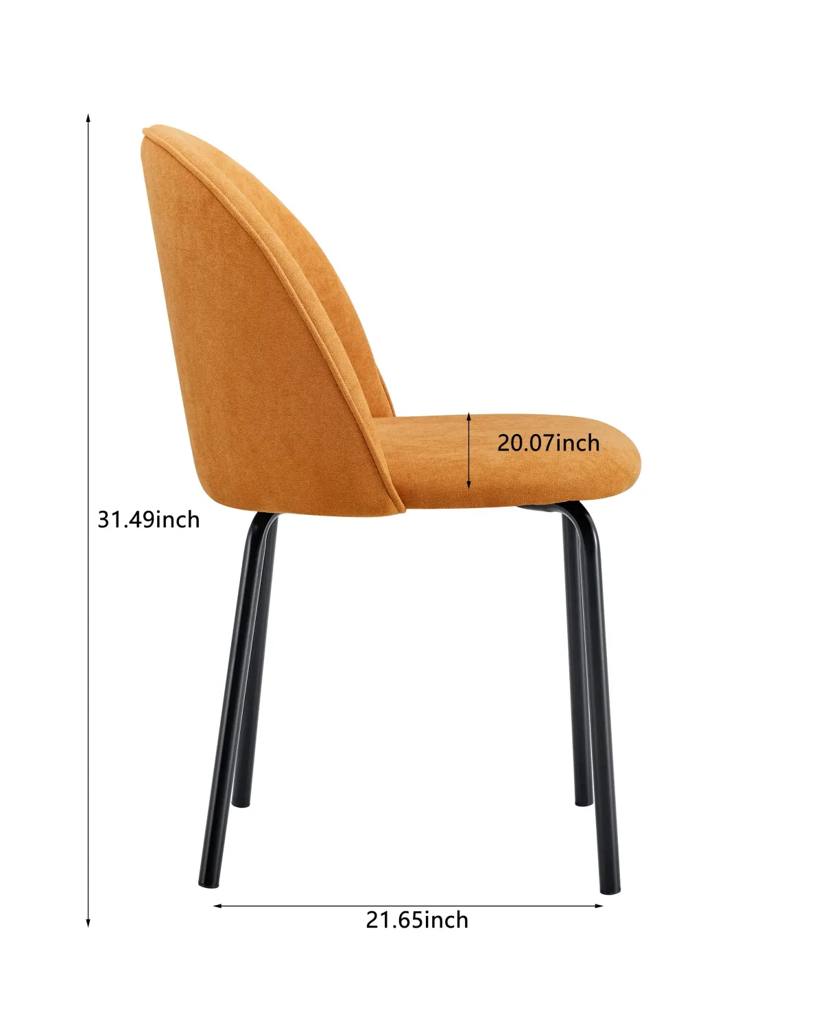 Modern Chair With Iron Tube Legs, Soft Cushions And Comfortable Backrest, Suitable For Dining Room, Living Room, Cafe