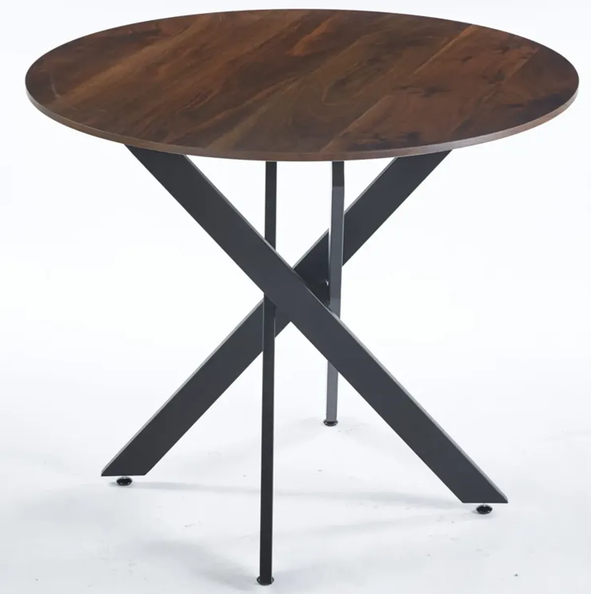 Mid-Century Dining Table For 4 - 6 People With Round MDF Table Top, Pedestal Dining Table, End Table Leisure Coffee Table, Cross Leg