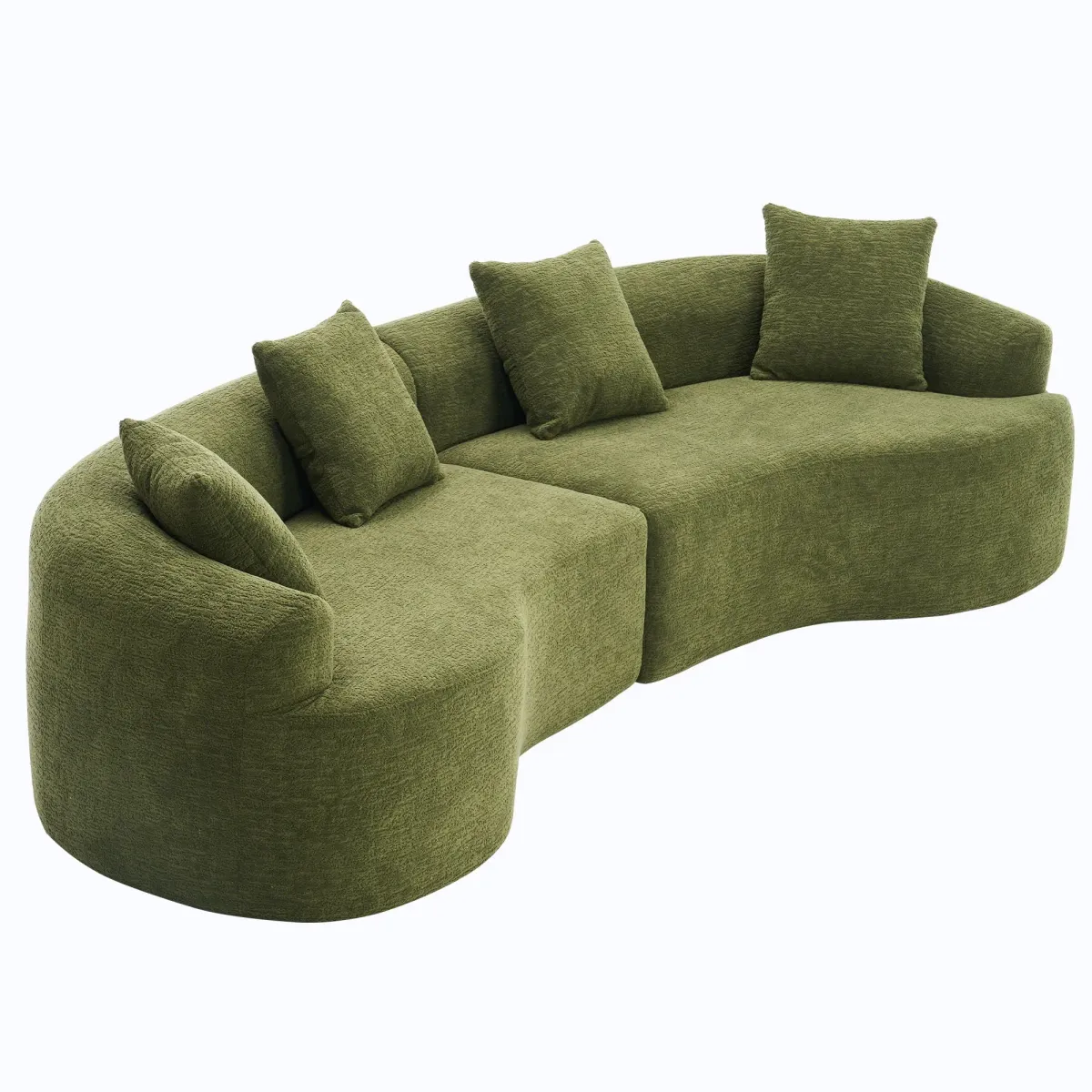 4 Seater Sofa With Chenille Fabric, 30D, 60 Hardness Full Sponge, 4 Pillow For Living Room, Home Furniture Sleeper Sectional Sofa For Apartment