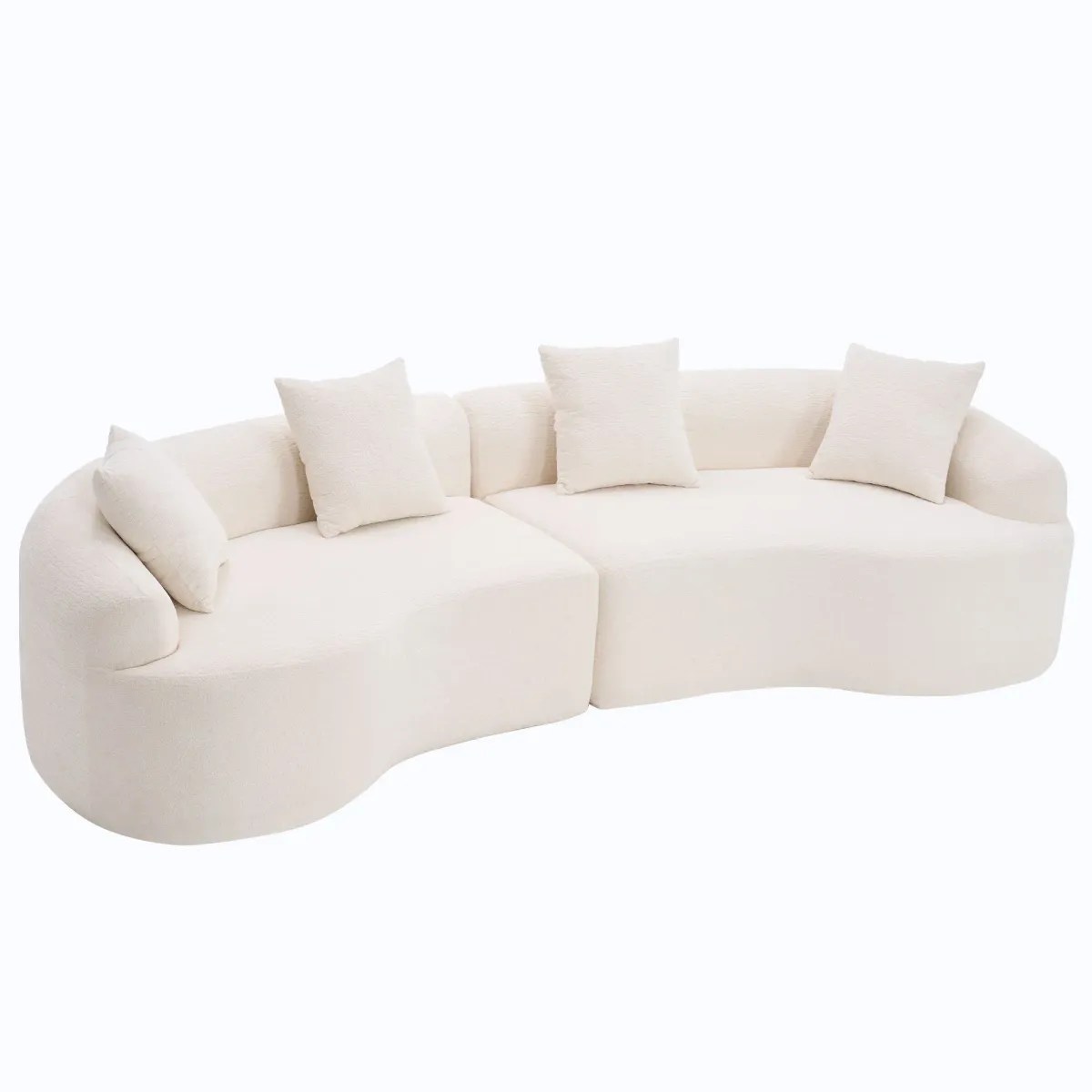 4 Seater Sofa With Chenille Fabric, 30D, 60 Hardness Full Sponge, 4 Pillow For Living Room, Home Furniture Sleeper Sectional Sofa For Apartment