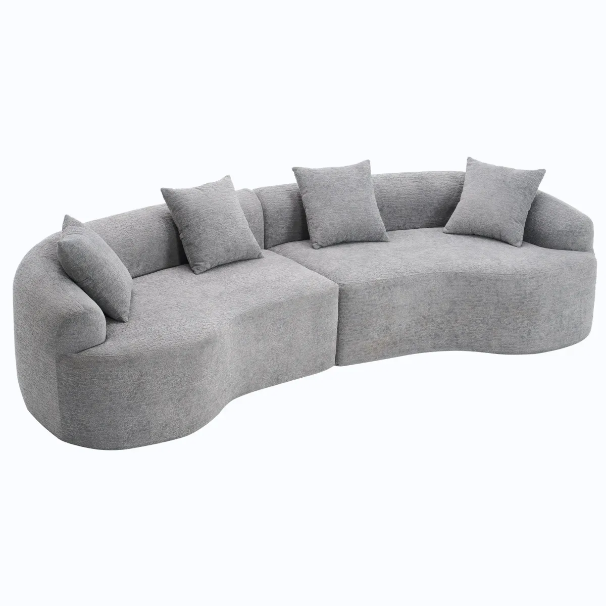 4 Seater Sofa With Chenille Fabric, 30D, 60 Hardness Full Sponge, 4 Pillow For Living Room, Home Furniture Sleeper Sectional Sofa For Apartment